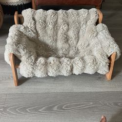 Elevated Wooden Couch Dog/Cat Bed, Khaki