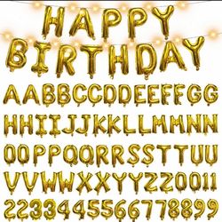 Gold Foil Letter & Number Balloon Set
