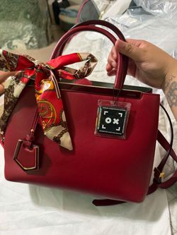 Fendi Red Leather Tote Handbag