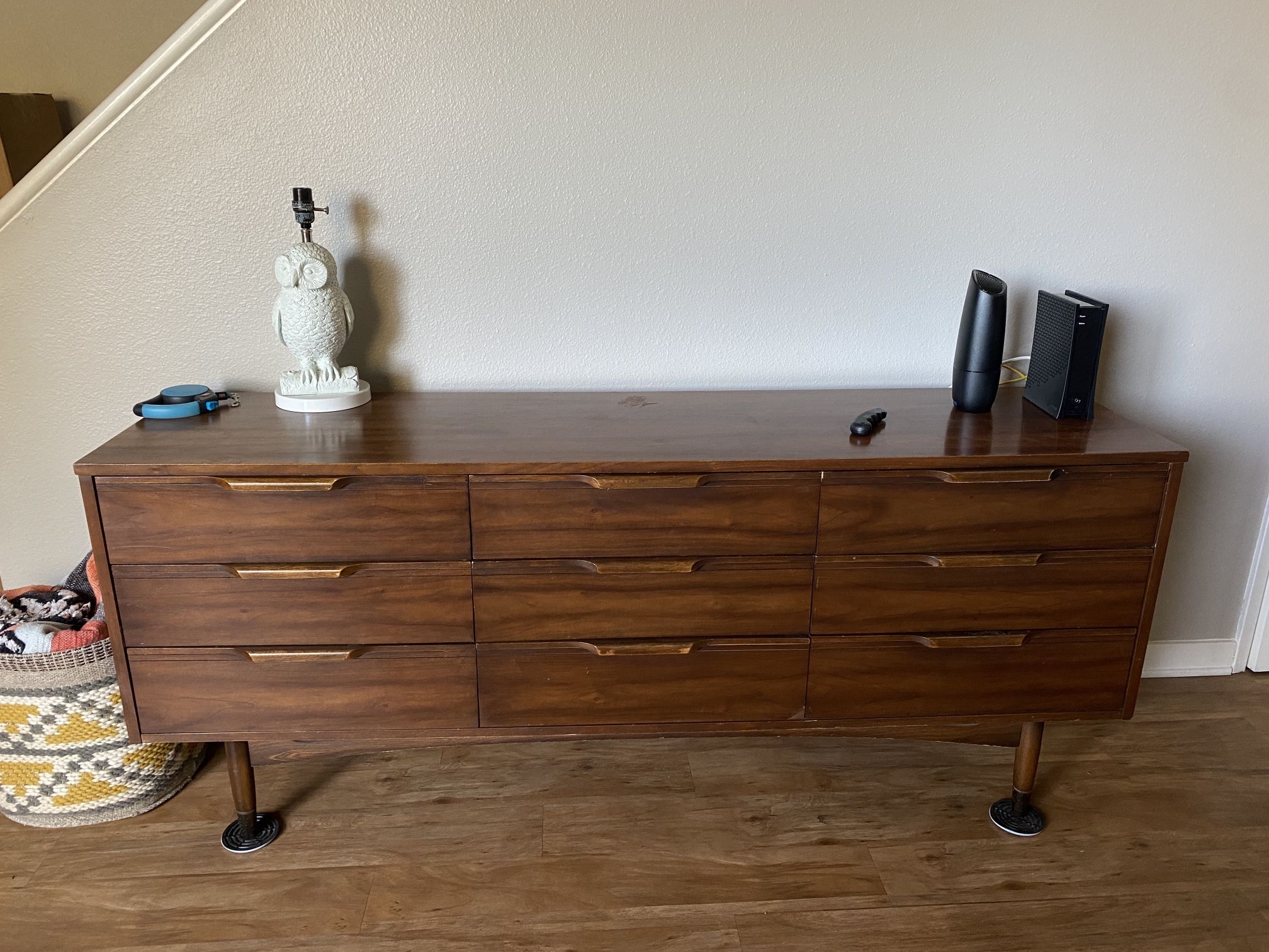 Vintage 9 Drawer Console 17.5d x 30h x 72w