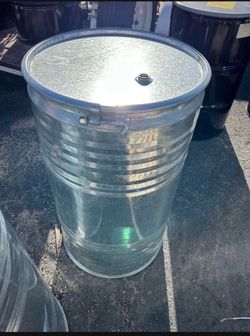55 Gallons Galvanized Steel Drums $25 Each (have 3)