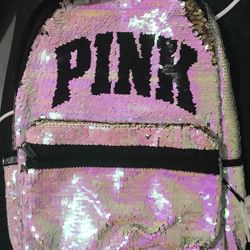 Pink Iridescent Sequin Backpack
