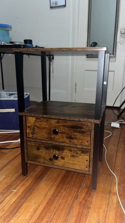 Leriuo Nightstand brown bedside table