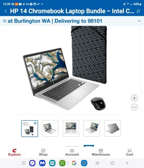 HP 14 In. Chromebook Bundle-intel Celeron 1080p. t