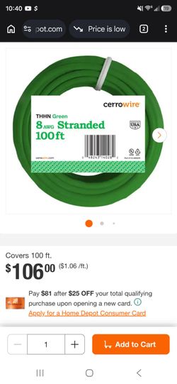 8g green wire 100ft