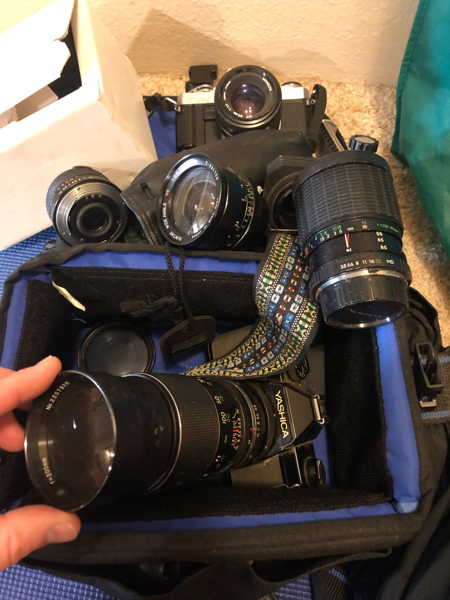 Camera lenses and 3 film cameras