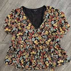 Madewell Floral top size S