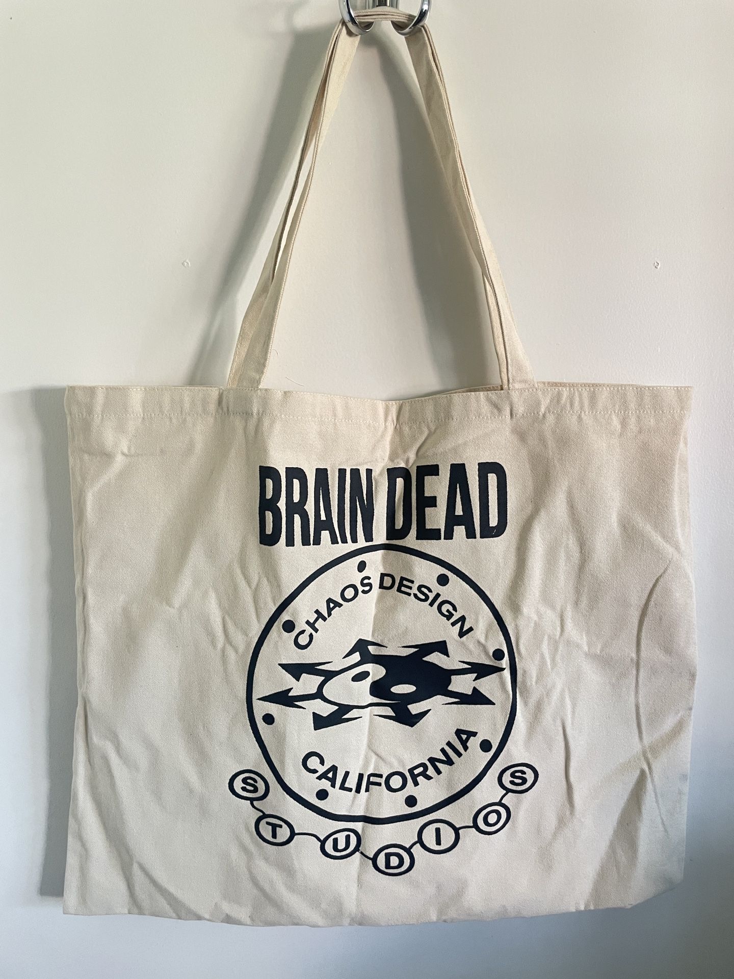 NEW Brain dead fabrications Sunset Chaos Design Beige ivory cream LARGE tote bag