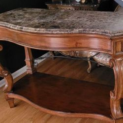 Wood And Granite Console Table