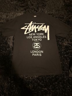 Stussy World Tour Black Graphic T-Shirt