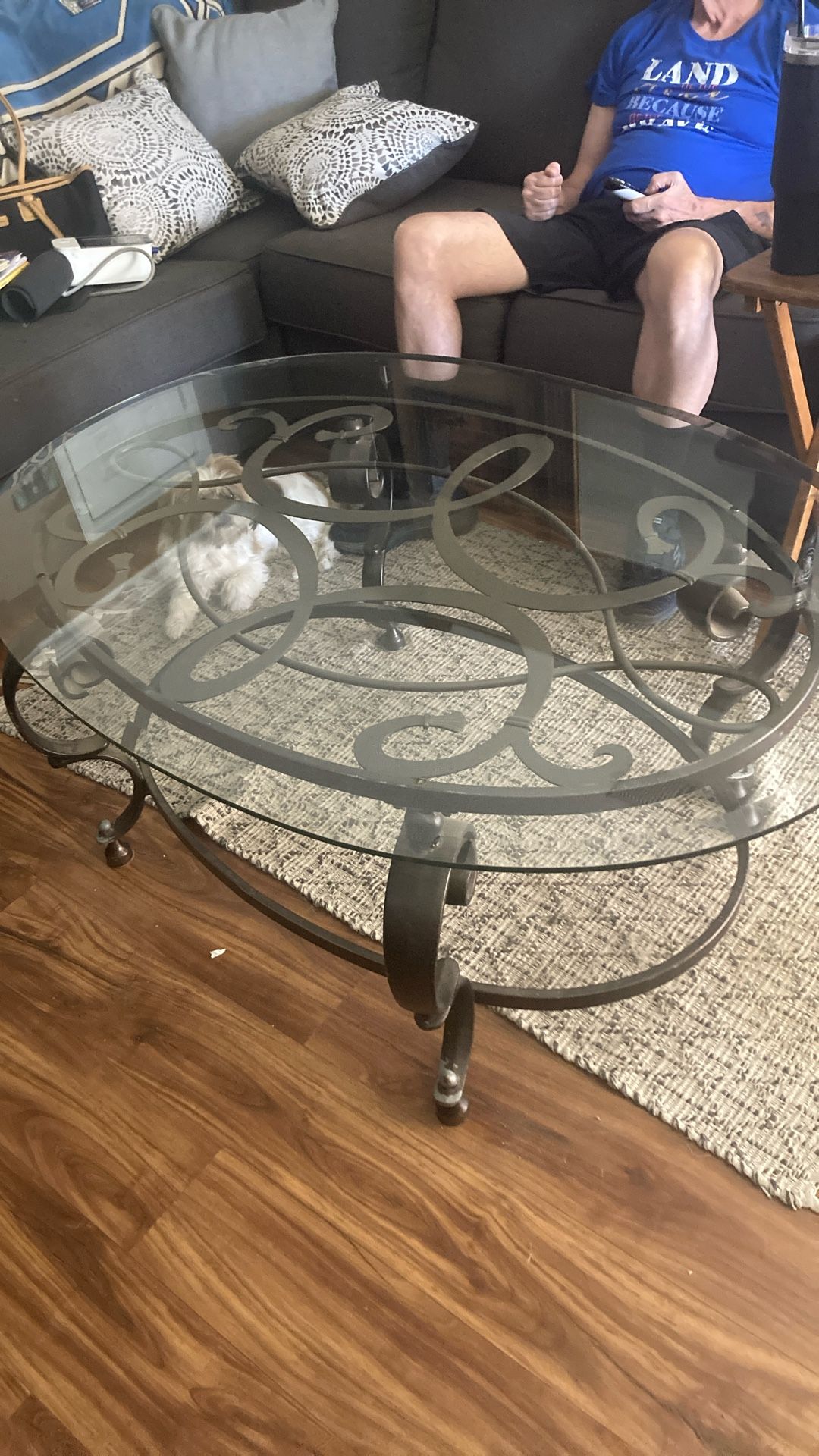 Coffee Table Back sofa, table, and two coffee table very heavy and all in good condition