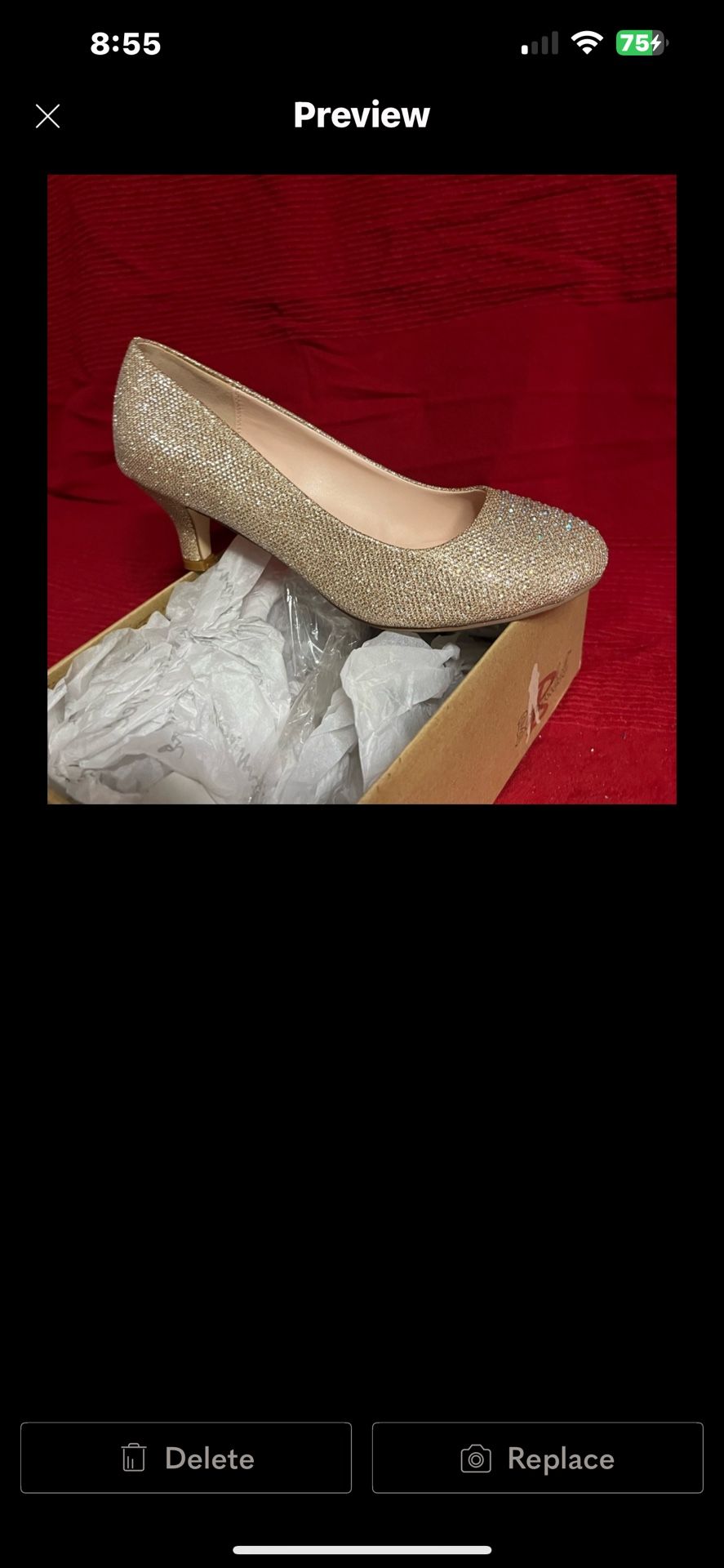 Gold Sparkling heeled shoes-