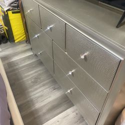 Silver Dresser with mirror 