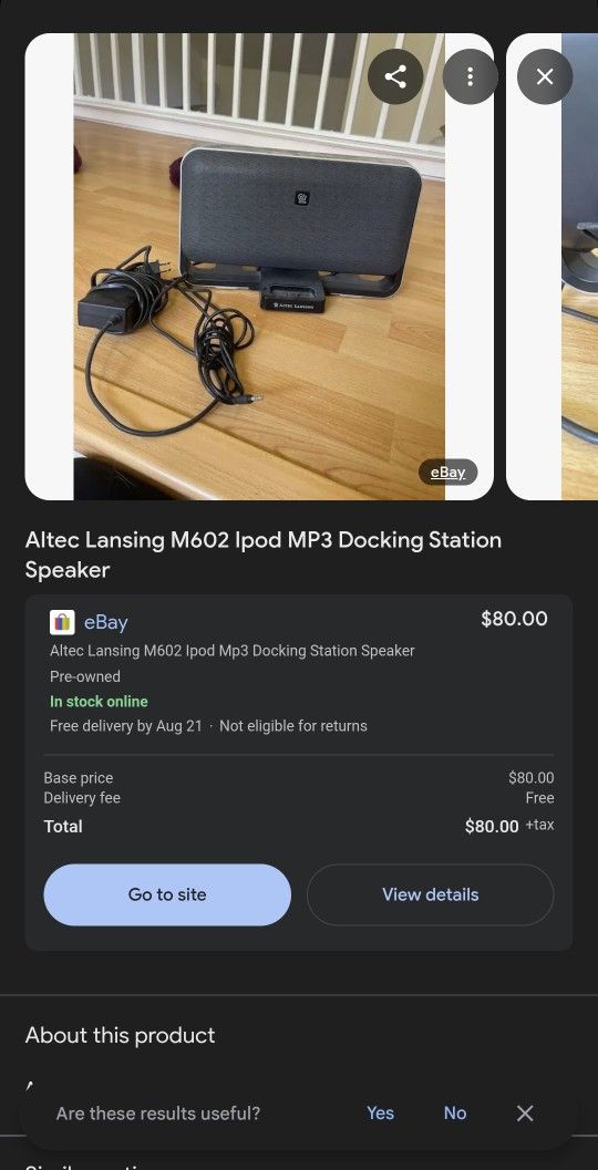 Alter Lansing Ipod Docking Station