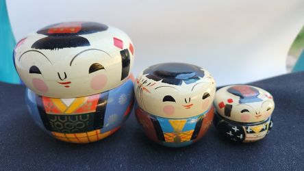 Japanese Kokeshi Stacking Doll Set