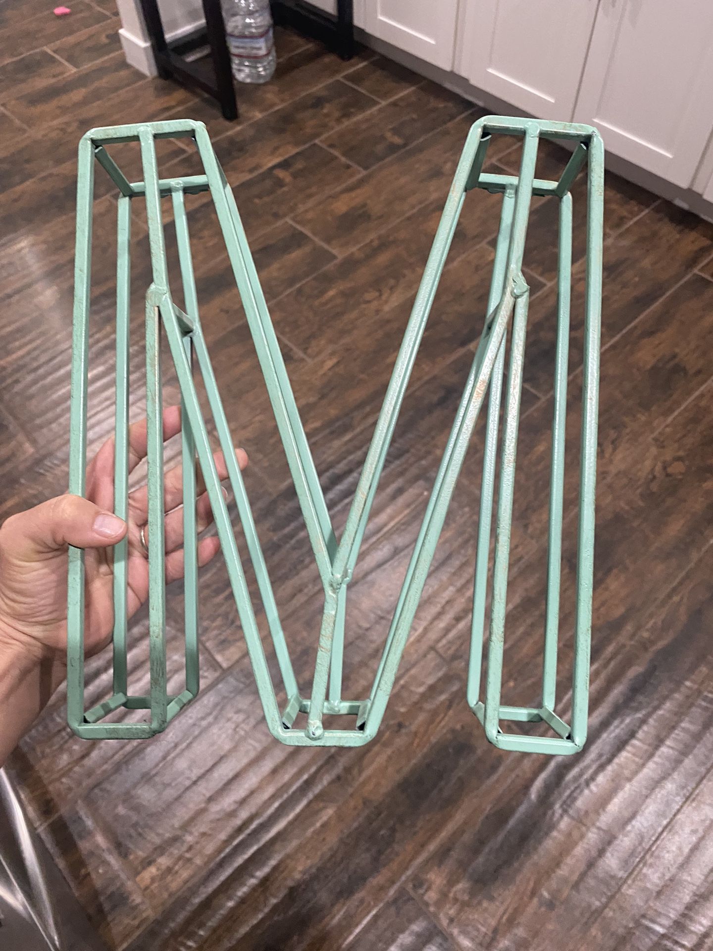 Metal 3D Letter M Green And Gold