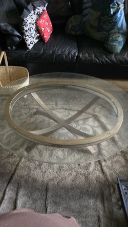 Glass and Metal Coffee Table