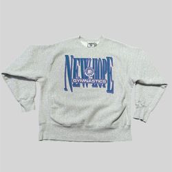 New Hope Gymnastics Lee heather gray and teal vintage 2000’s crewneck sweatshirt Size XL
