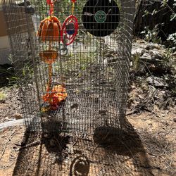 Collapsible Bird/Animal Cage And Toys