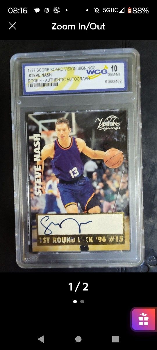 1997 SCORE BOARD VISIONS SIGNINGS STEVE NASH ROOKIE AUTOGRAPHED