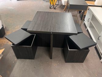 New small table with 4 chair with storage perfect for small space