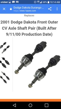 Pair used front cv axles