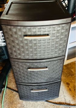 Sterilite Plastic 3 Drawer Weave Tower - Espresso