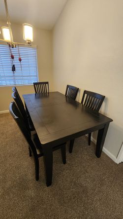 Wood Dining Table + Chairs
