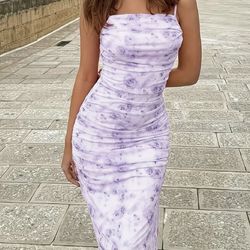 purple floral dress