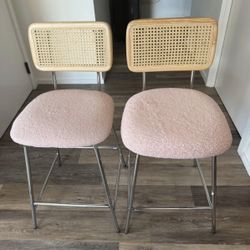 Set of 2 Pink 25.2” Counter Stools