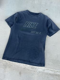 Nike Just Do It Tee - Mens M, Faded Black Swoosh Spell Out