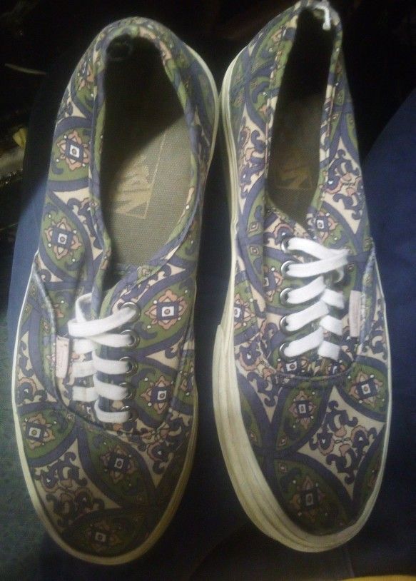 Vans Unisex Olive Night Geometric Paisley Women’s 8 Men’s 6.5  Flat Lace Up 