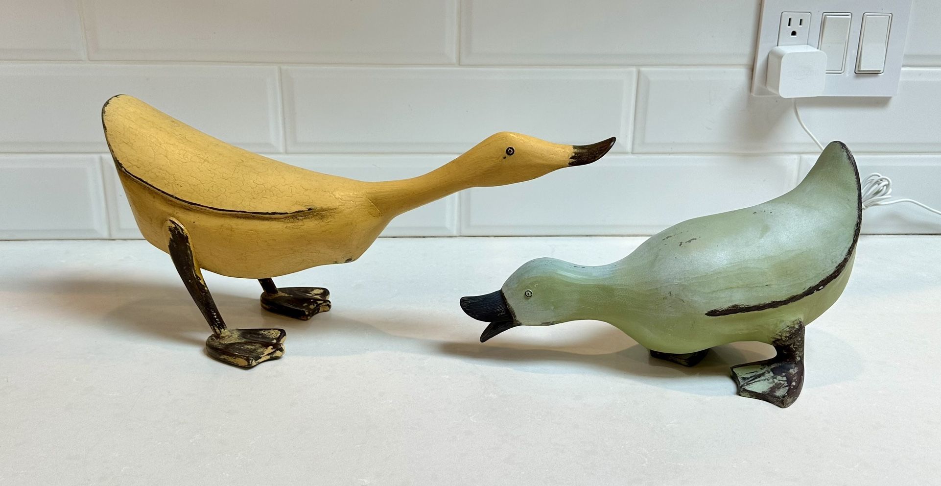 Smith & Hawken Carved Wood Duck Statues