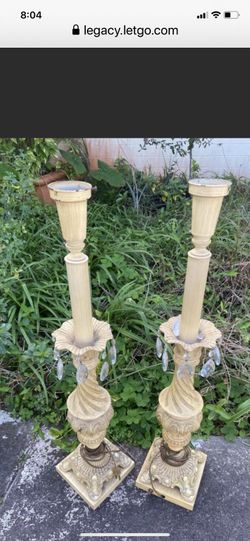 2 vintage crystal & metal lamps