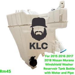 For 2015 2016 2017 2018 Nissan Murano Windshield Washer Reservoir Tank Bottle with Motor and Pipe