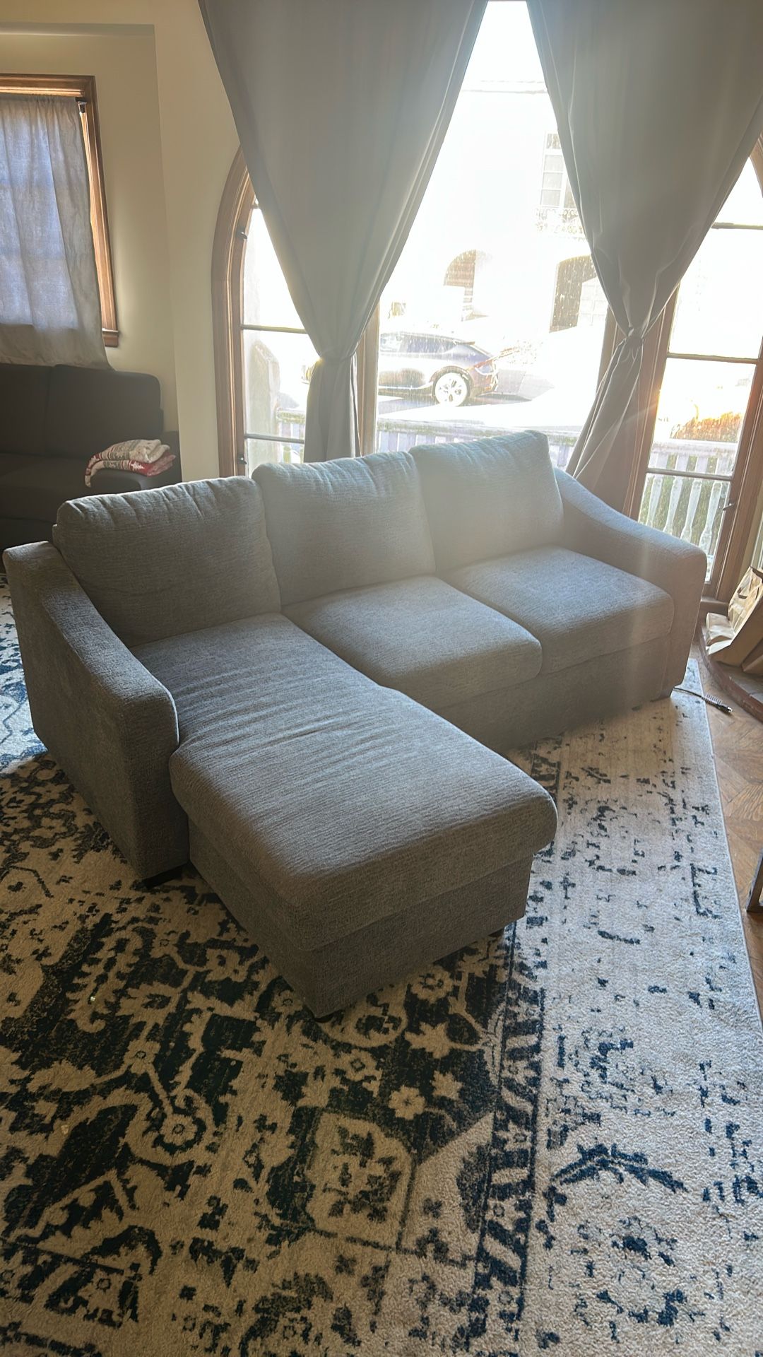 Coddle couch +storage and outlets