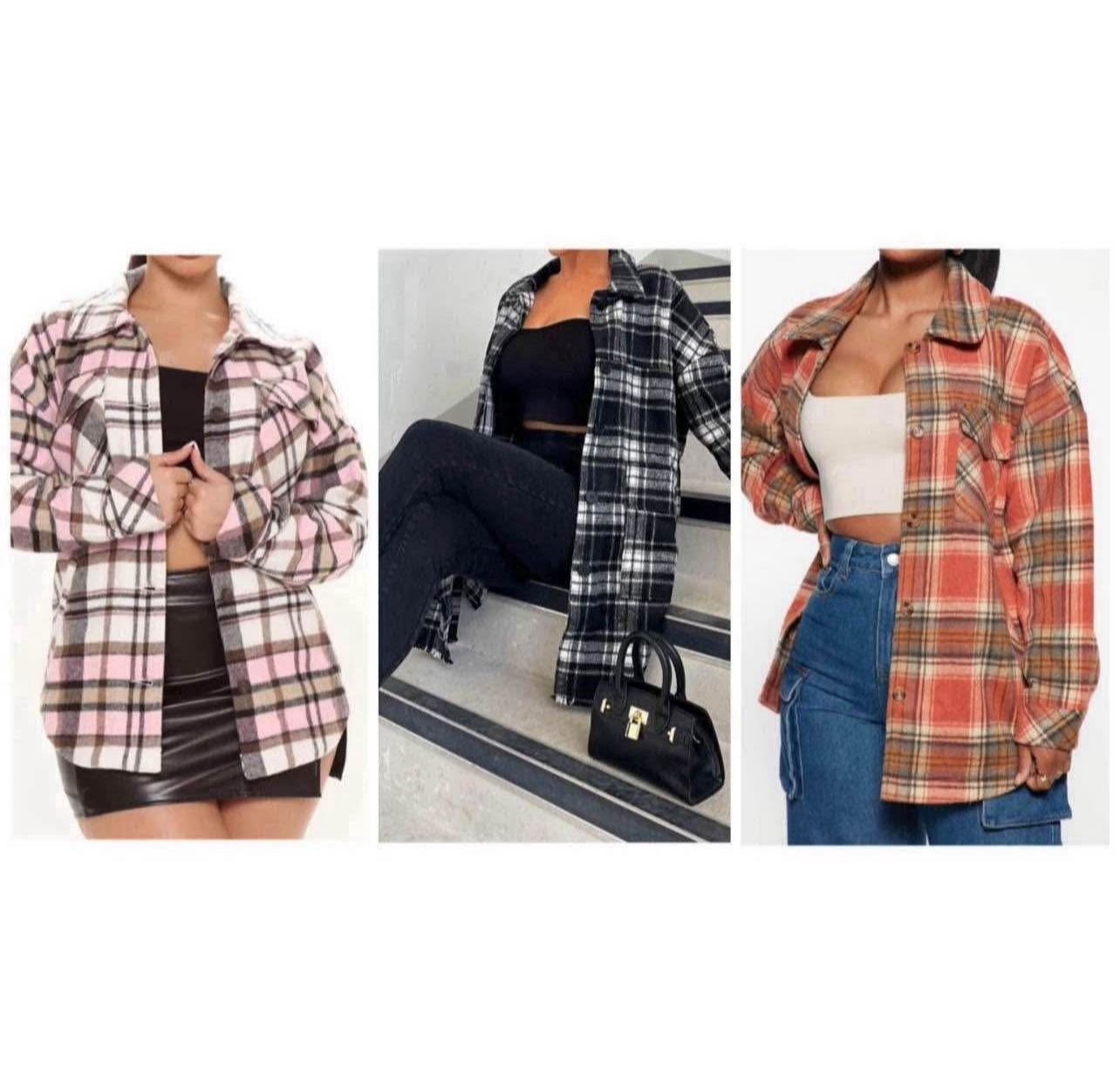 New s/m women plaid jackets $30each/$30cada una