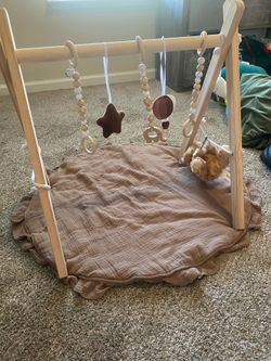 Wooden baby play gym