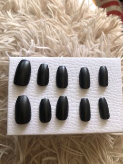 Short Matte Black Press On Nails