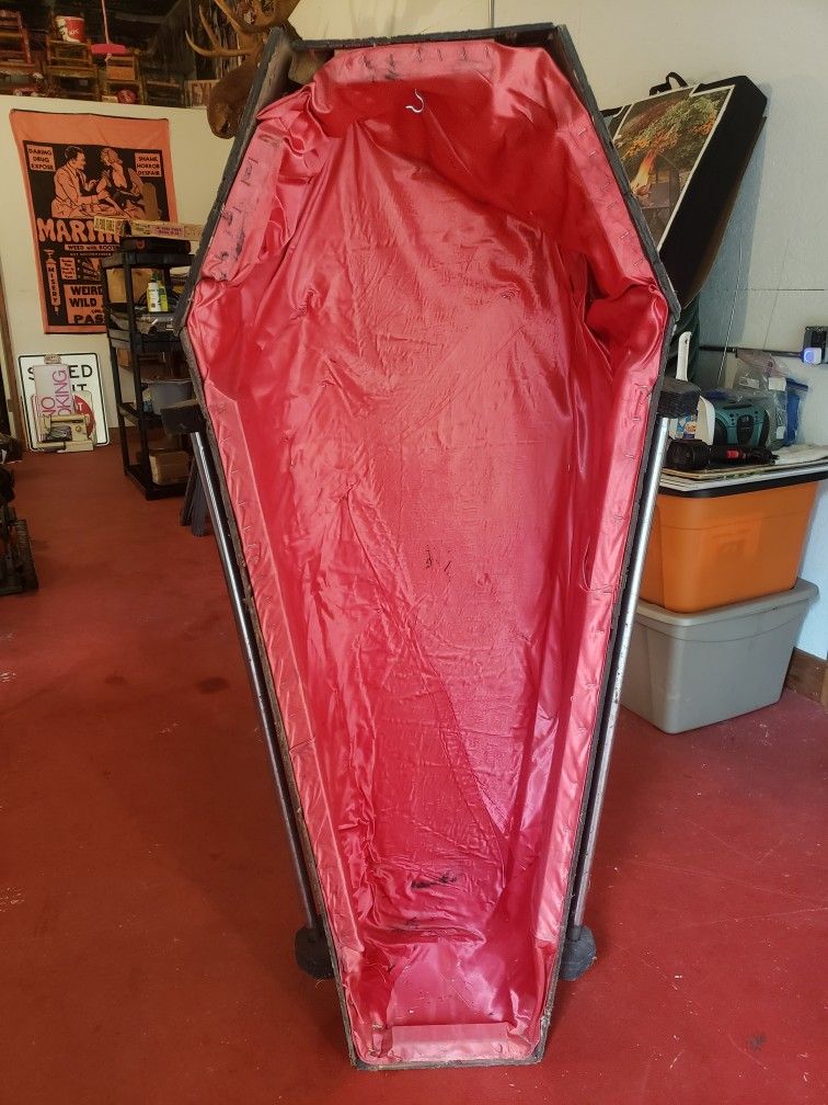 Handmade Wooden Coffin- HALLOWEEN DECORATION - NEEDS TLC