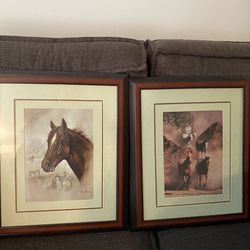 Set Of 2 Horse Paintings 
