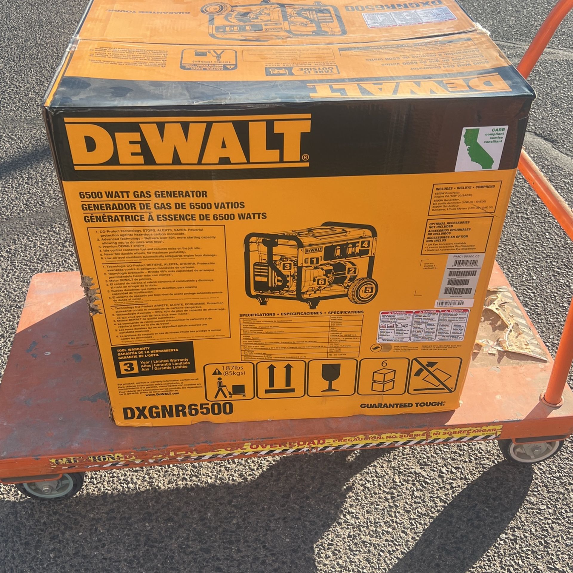 6500 W gas generator DeWalt
