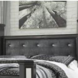 Ashley black alligator skinned 6 piece bedroom set