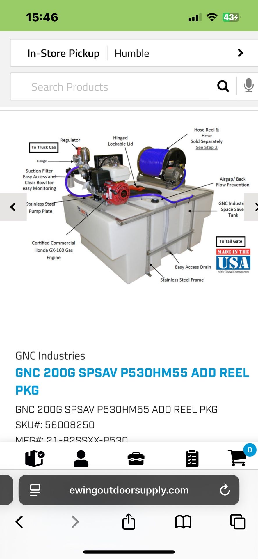 GNC 200 Gallon Space saver sprayer, and GNC 1/2 Quick disconnect kit