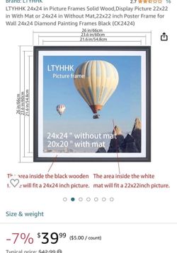 24x24 Black Picture Frame