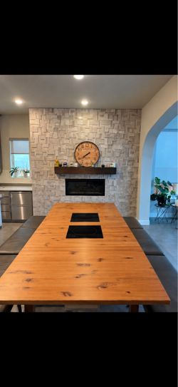 Custom dining table with induction cook tops