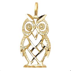 Beautiful owl pendant 14K REAL YELLOW GOLD. Description⬇️