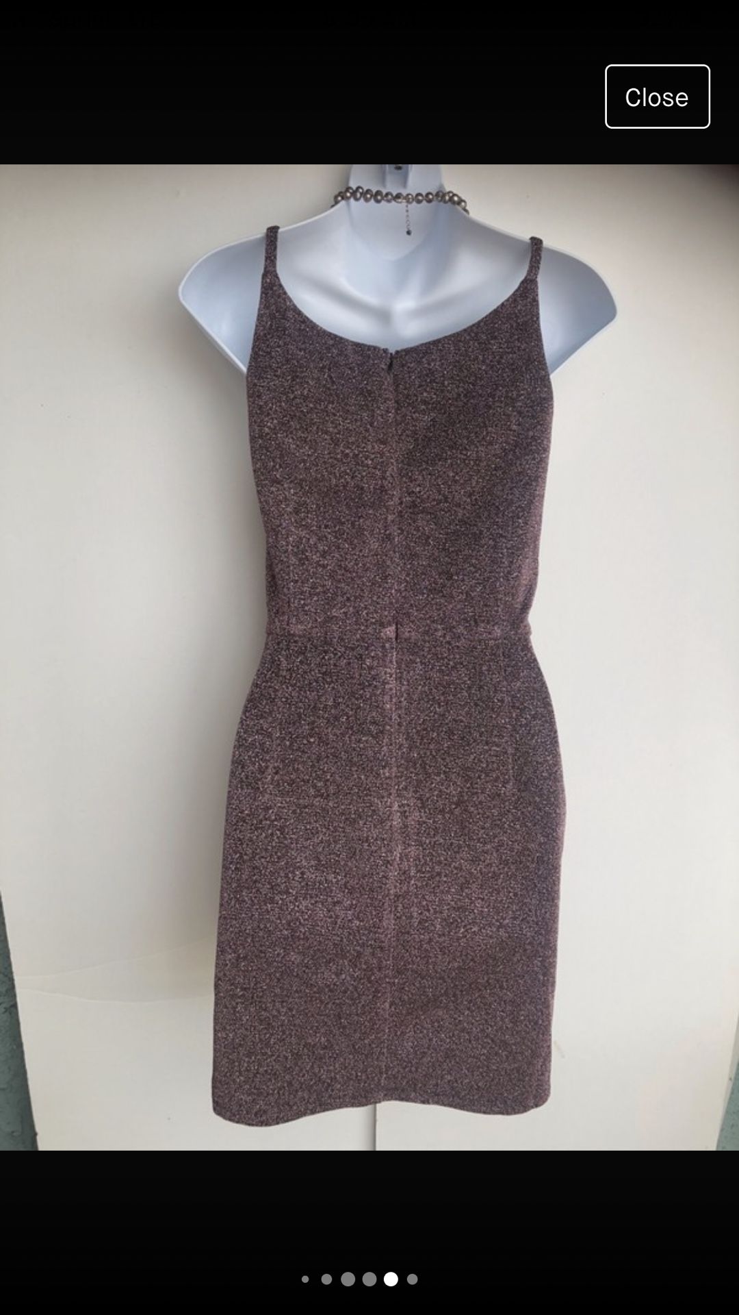 Metallic Dark Plum Cocktail Dress
