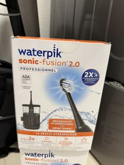 Waterpik Sonic-Fusion 2.0 Professional Flossing Toothbrush, Electric Toothbrush and Water Flosser Combo In One, Black SF-04, Packaging May Vary