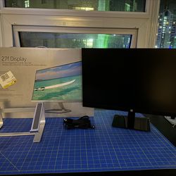 (2) 27in HP Monitors For Sale 